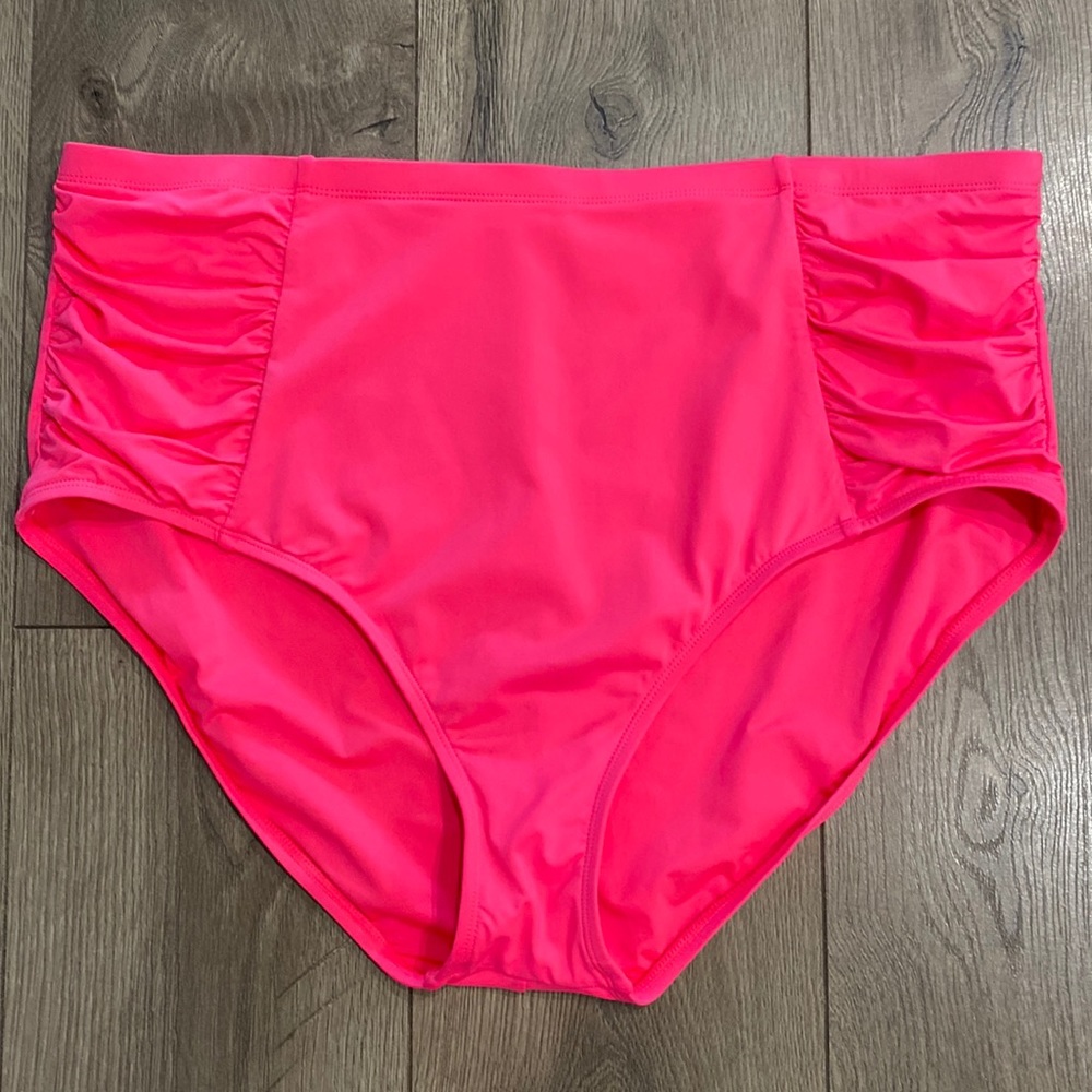 La Blanca High Waist Ruched Pink Swim Bottoms Size 20W